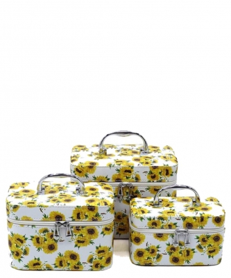 Sunflower 3-in-1 Cosmetic Case BZ-CO7101-C WHITE